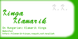 kinga klamarik business card